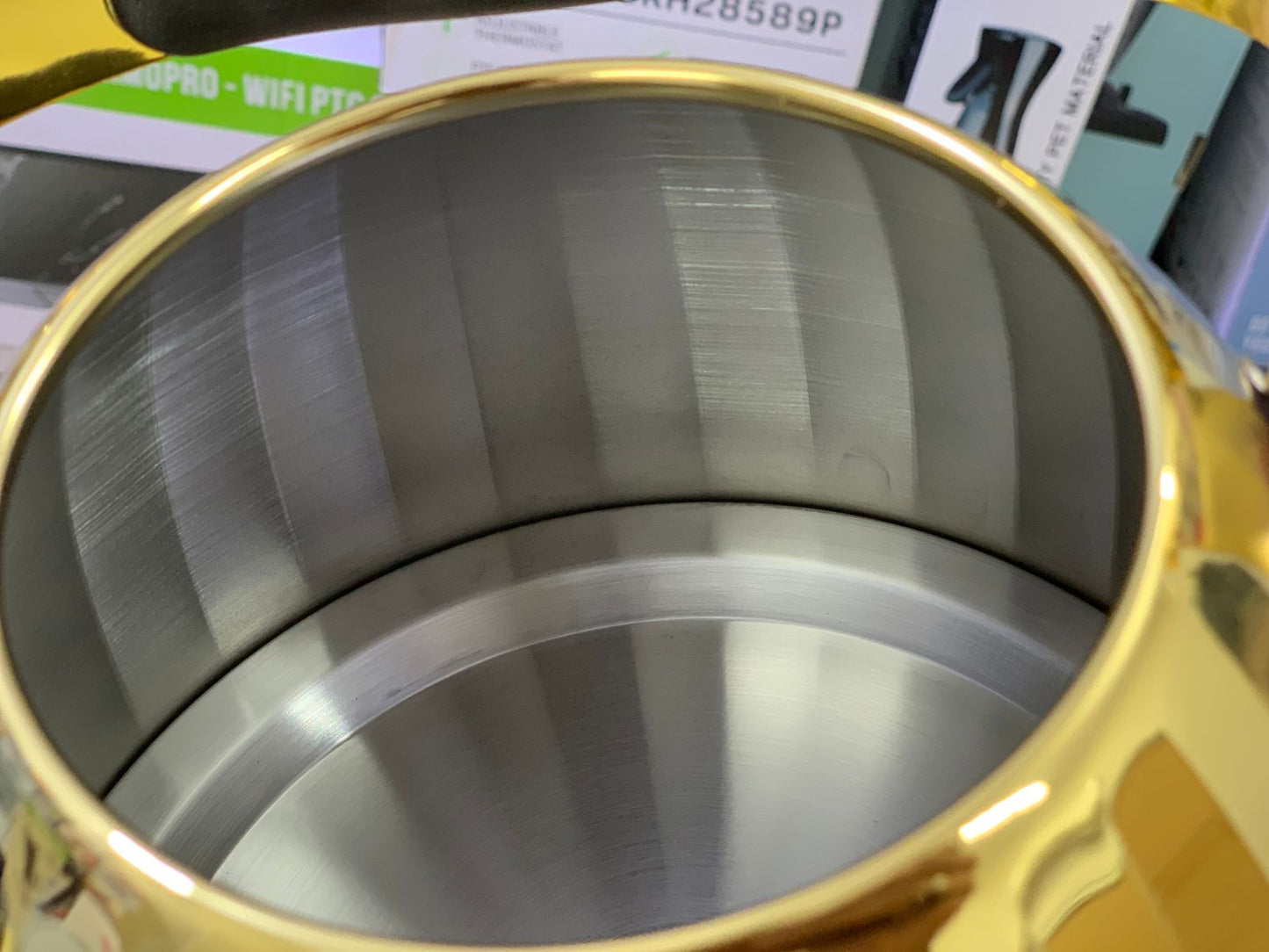 Vicalina brand Stainless steel Tea Kettles Golden,Metal and Black